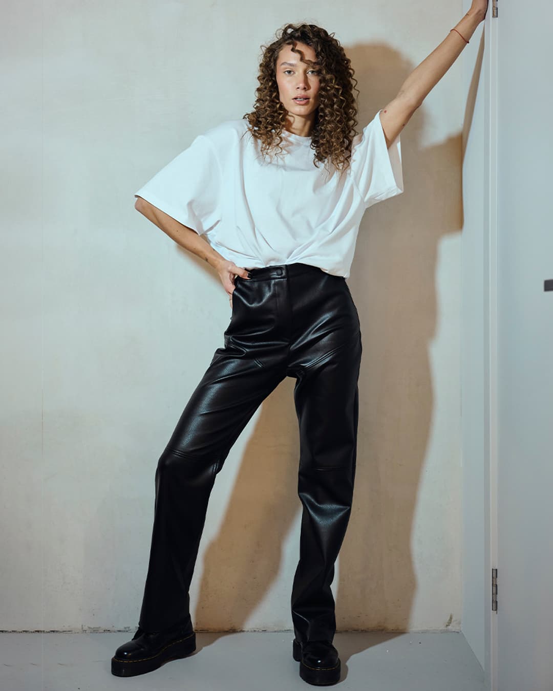 Trousers classic Leather Matte