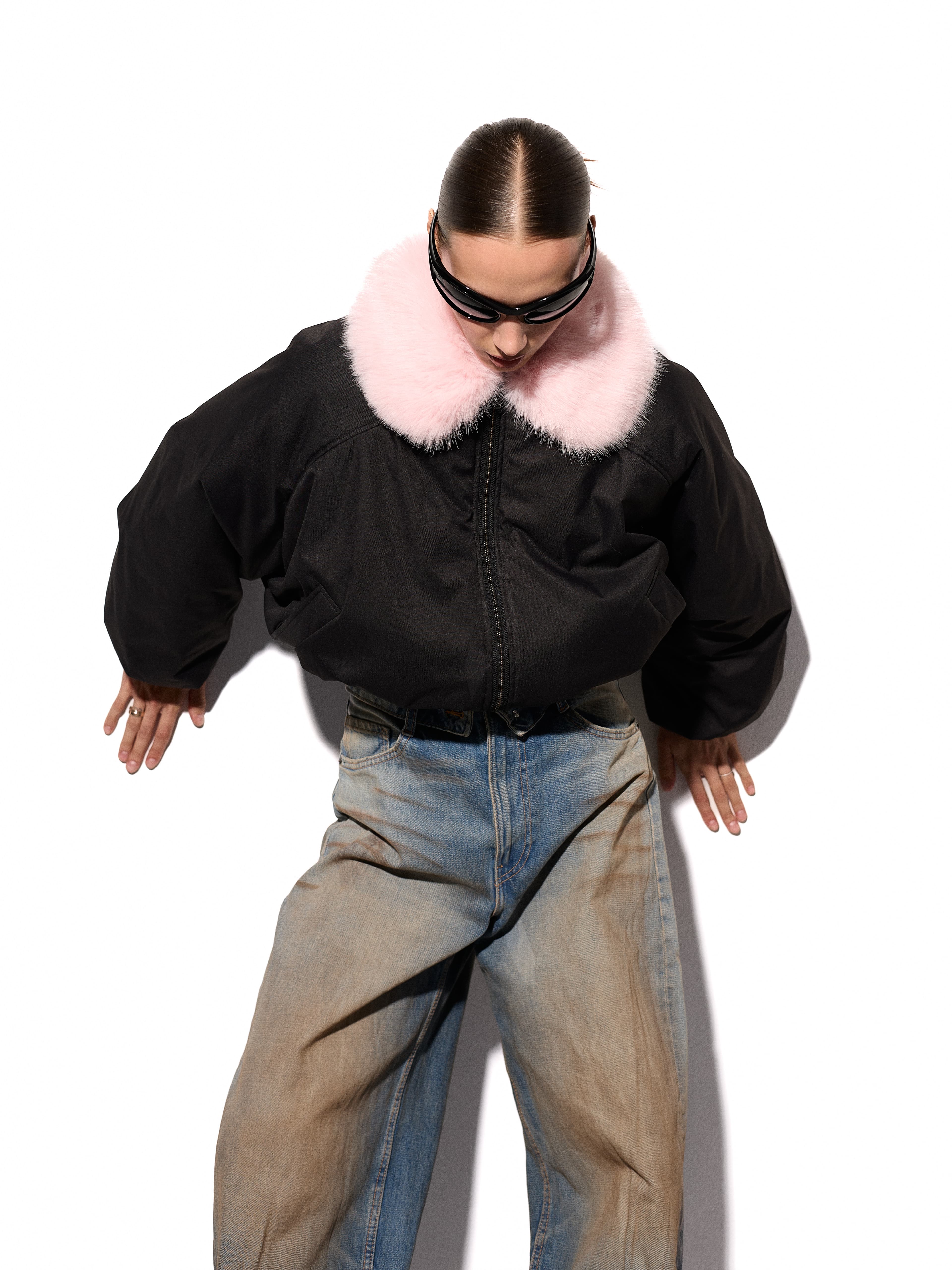 Collar Fur urban aviator