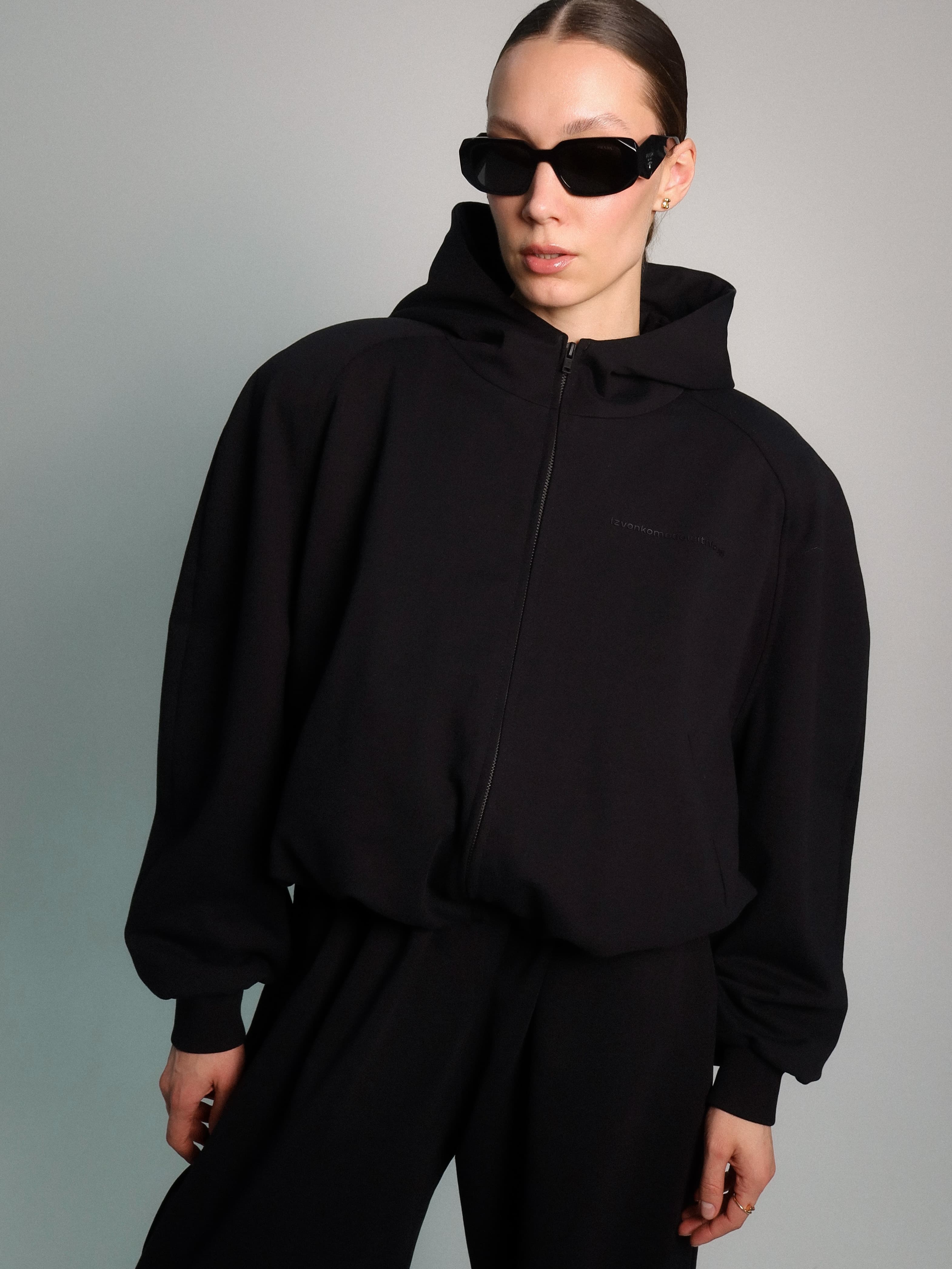 Hoodie zip double with shoulders logo №2