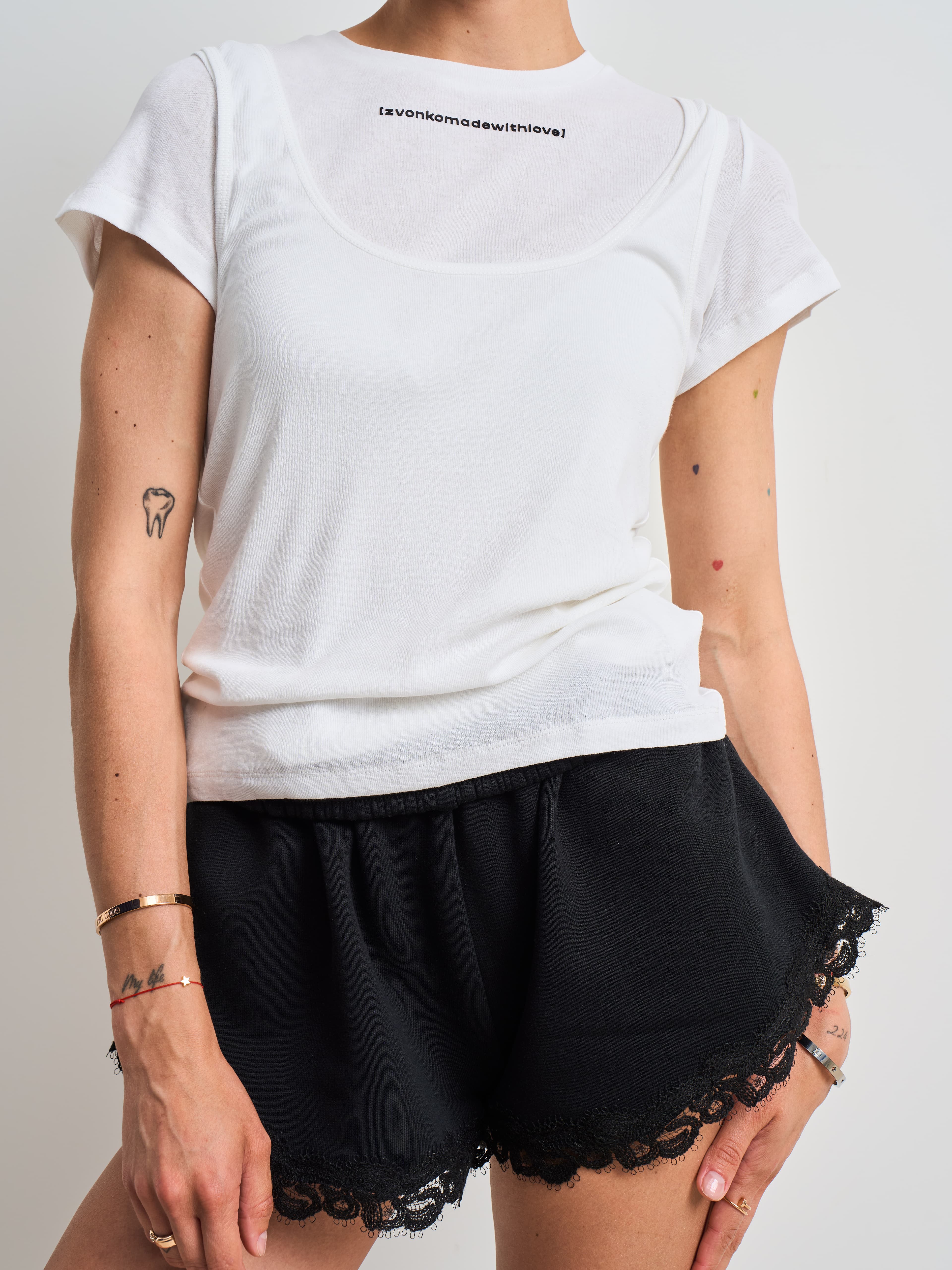 Shorts with lace