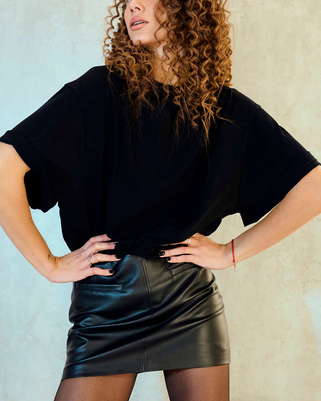 Skirt mini Leather Matte