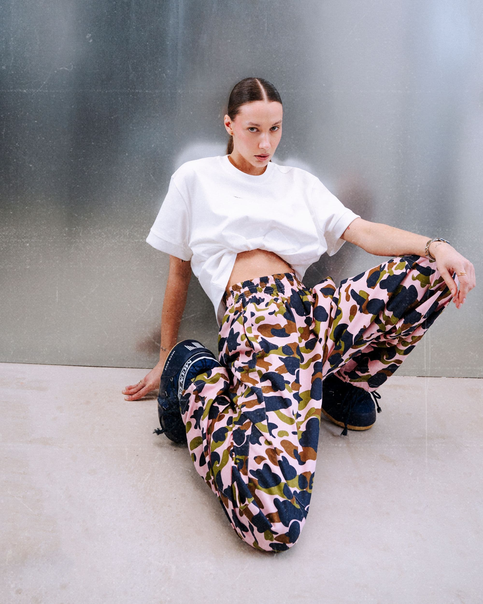 Trousers Cargo №2 without pockets [Barbie camo]