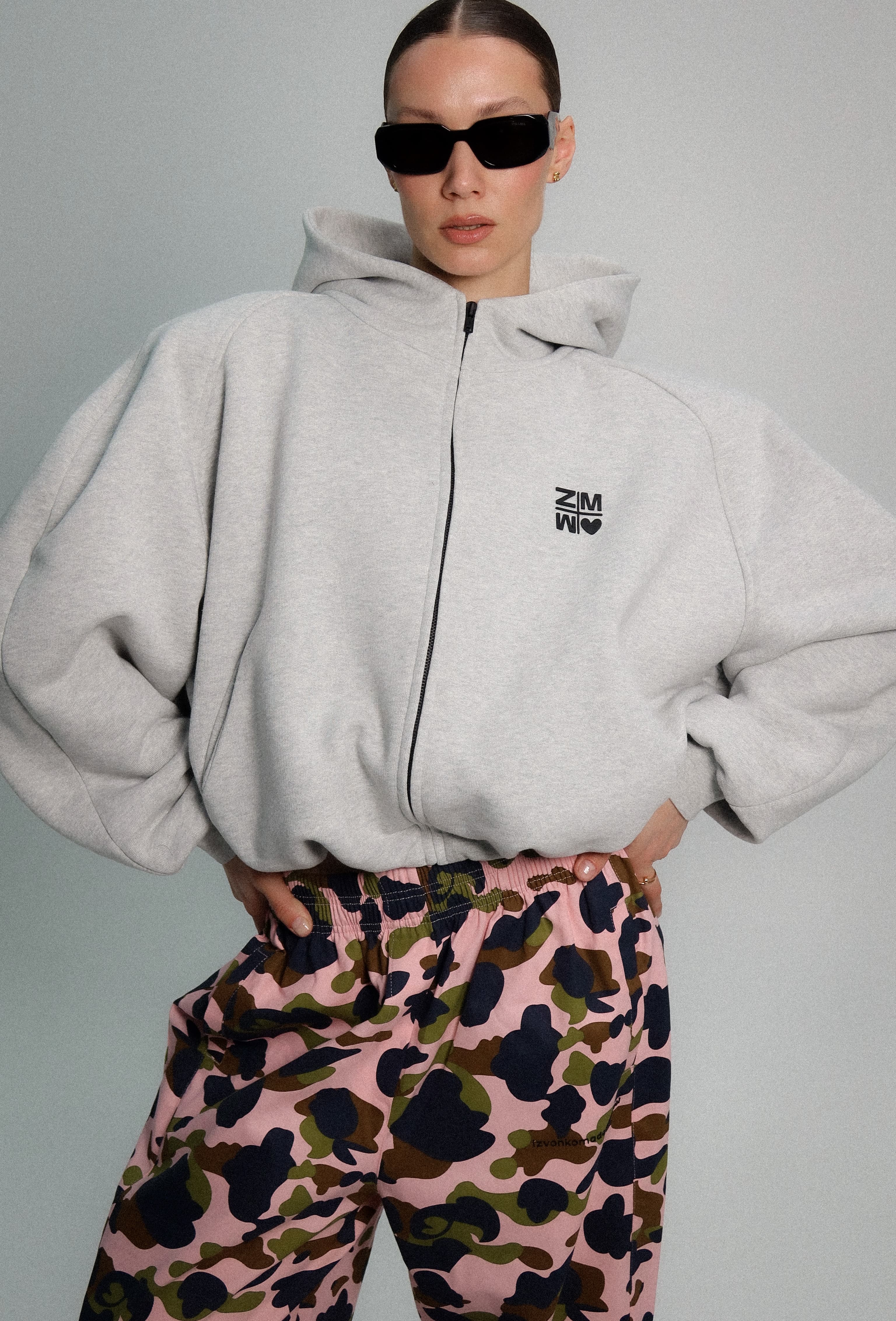 Худи zip double с плечами premium cotton